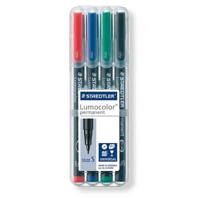 Marker-Lumocolor Universal Permanent Superfine, 4 Colours