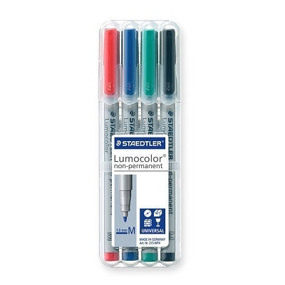Marker-Lumocolor Universal Non-Permanent Medium, 4 Colours