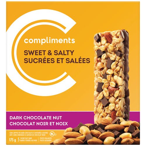 Compliments Sweet & Salty Dark Chocolate Nut Granola Bars 175 g