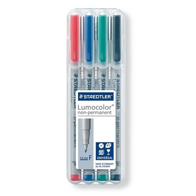 Marker-Lumocolor Universal Non-Permanent Fine, 4 Colours
