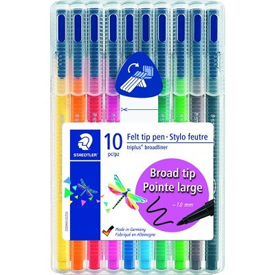 Marker-Triplus Felt Tip Broadliner, 10 Colours