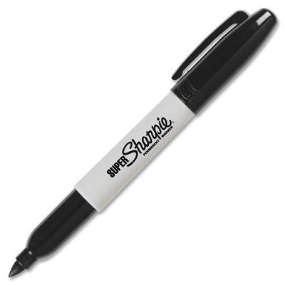 Marker-Permanent, Super Sharpie Fine, Black 12/Bx