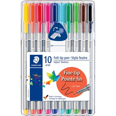 Marker-Triplus Felt Tip Fineliner, 10 Colours