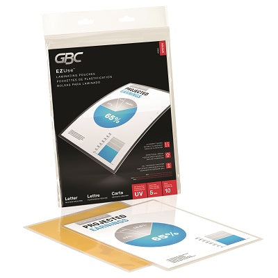 Laminating Pouch-Gbc Ezuse Letter Size 5Mil 10/Pack