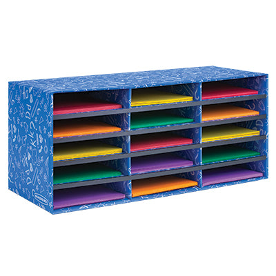 Literature Organizer-15 Shelf Classroom, Blue