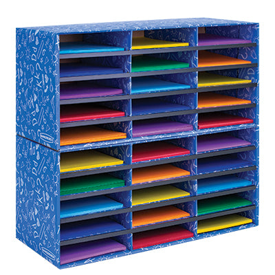 Literature Organizer-30 Shelf Classroom, Blue
