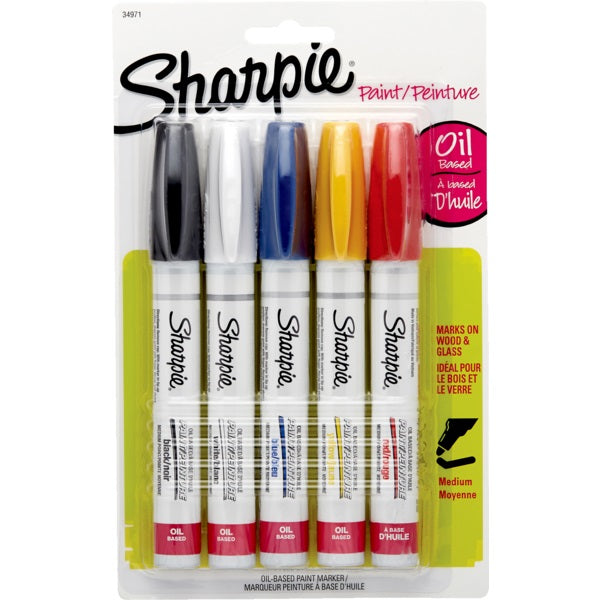 Marker-Paint, Sharpie Medium, Assorted Colours 5/Pack