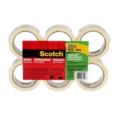 Tape-Box Sealing Scotch Moving 48Mmx50M Clear Tough Grip 6Pk