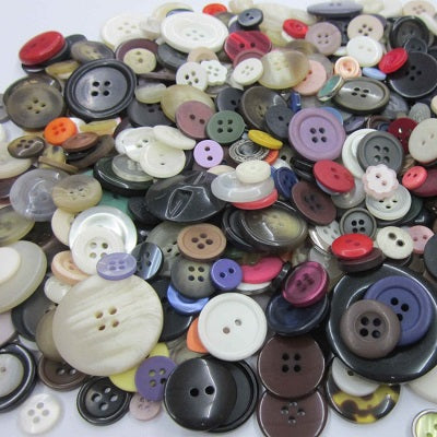 Buttons, Plastic, Assorted Colour And Size