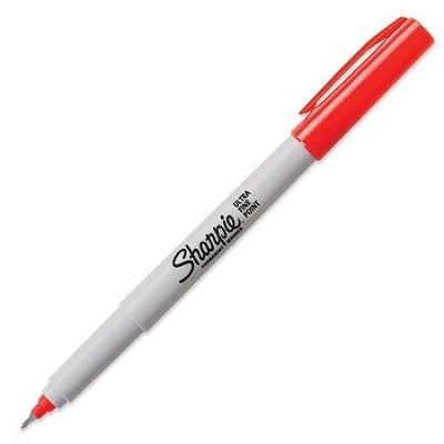 Marker-Permanent, Sharpie Ultra Fine, Red 12/Bx