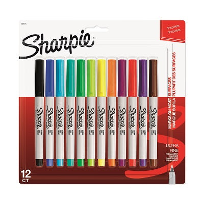 Marker-Permanent, Sharpie Ultra Fine, 12 Colour