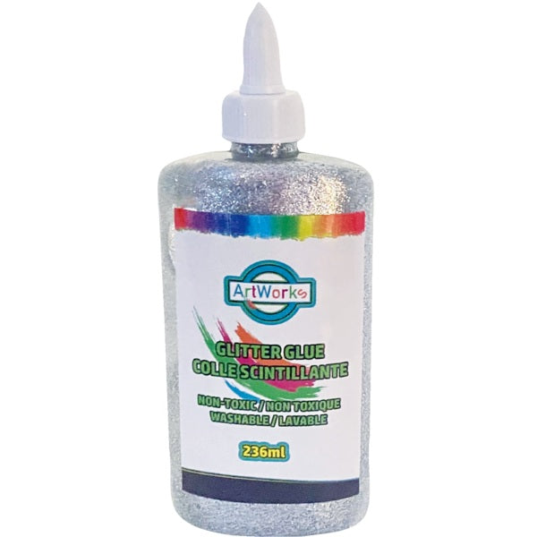 Glue-Glitter, Washable Silver 236Ml.