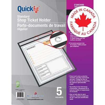 Sheet Holder-Quickfit Shop Ticket Holder 9X12" Black 5/Pack