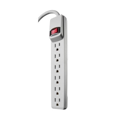 Power Strip-6 Outlet Woods, 2' White