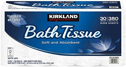 Kirkland Signature Bath Tissue, 2-Ply, 380 Sheets, 30 Rolls