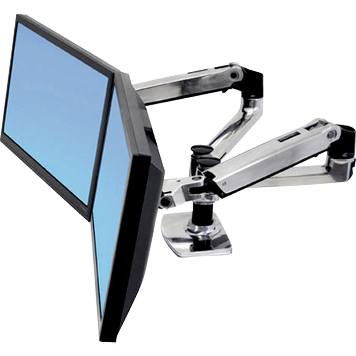 Monitor Arm-Ergotron Lx Dual Monitor, Desk Mount, Aluminum