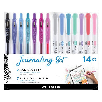 Highlighter/Pen Set-Journaling, Mildliner&Sarasa Clip 14/Pk