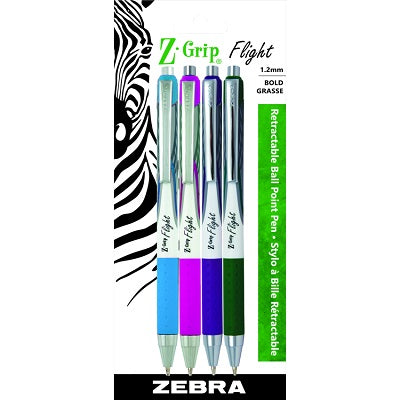 Pen-Retractable, Z-Grip Flight 1.2Mm 4 Fashion Colours