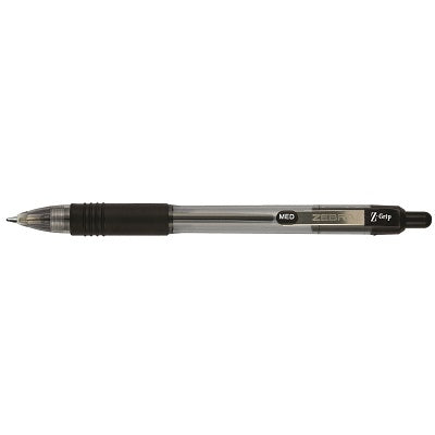 Pen-Retractable, Z-Grip 1.0Mm Medium Black 12/Bx