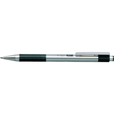 Pen-Retractable,F-301 0.7Mm Stainless Steel Brl/Blk Ink 2/Pk