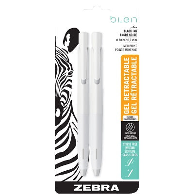 Pen-Retractable, Blen 0.7Mm Gel, Black  2/Pack