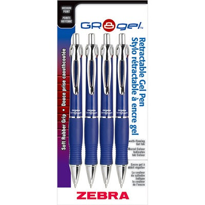 Pen-Retractable, Gr8 Gel 0.7Mm Blue 4/Pk