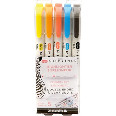 Highlighter-Mildliner Assorted, Friendly Set 5/Pack