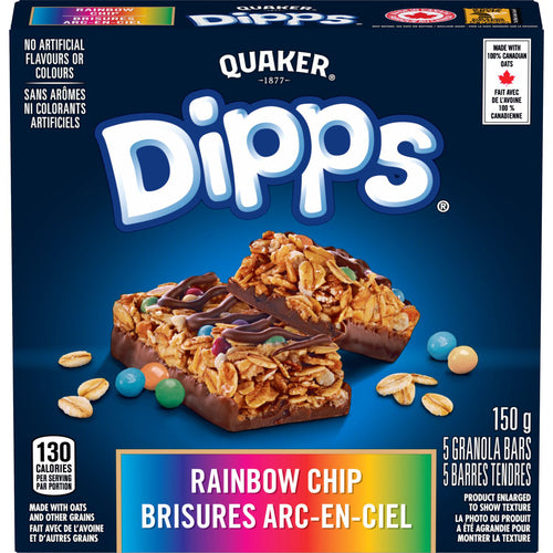 Quaker Dipps Granola Bars Rainbow Chip 150 g