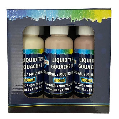 Paint-Tempera 100Ml Washable Multicultural 6/Pk