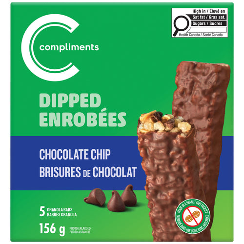 Compliments Dipped Granola Bars Chocolate Chip 156 g