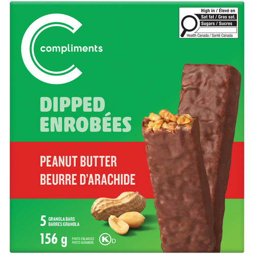 Compliments Dipped Granola Bars Peanut Butter 156 g
