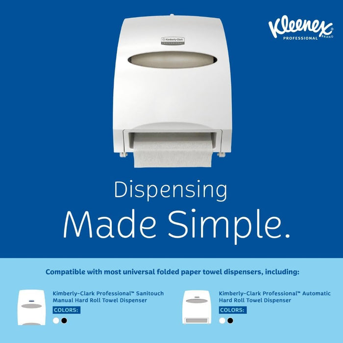 Kleenex® Universal Hard Roll Paper Towels (50606), 1.75" Core, with Premium Absorbency Pockets™, White, (600'/Roll, 6 Rolls/Case, 3,600'/Case)