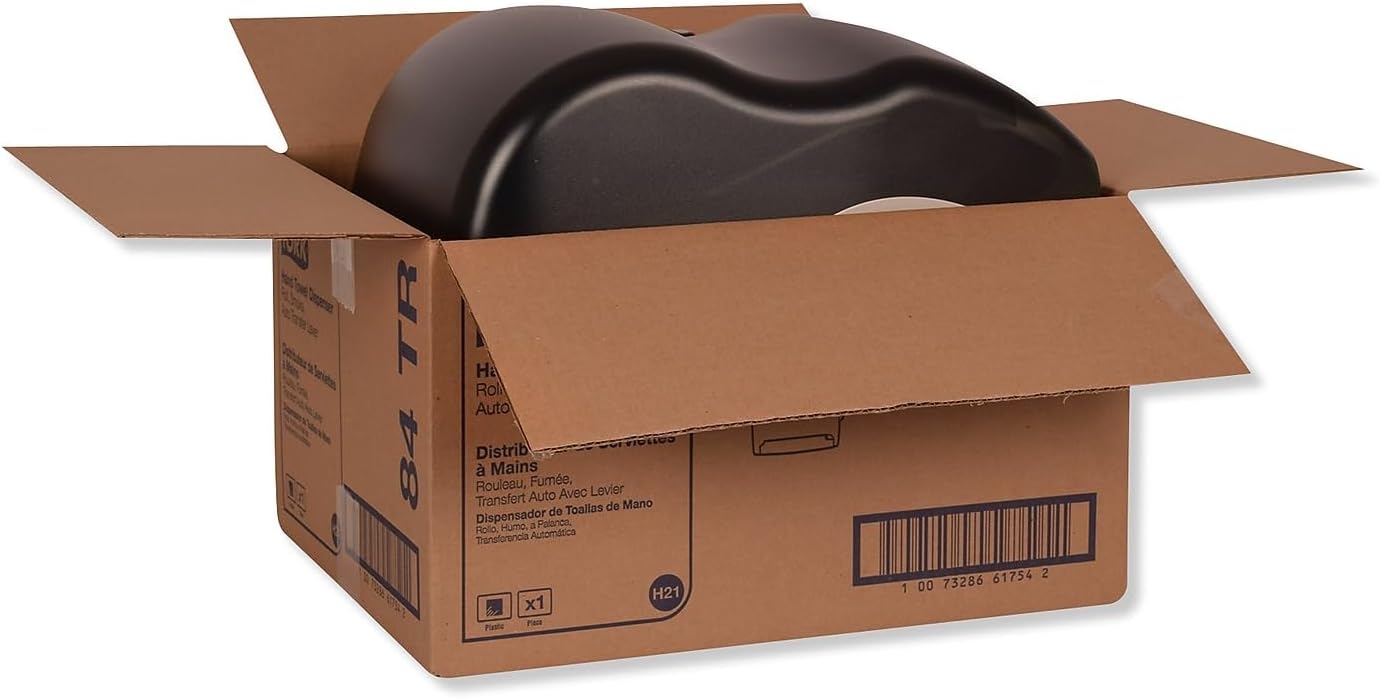 Tork 84TR Lever-Operated Auto Transfer Roll Towel Dispenser, Smoke