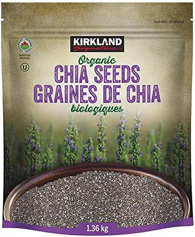 Kirkland Signature Organic Chia Seeds, Premium, Gluten & GMO Free, 3 Pounds