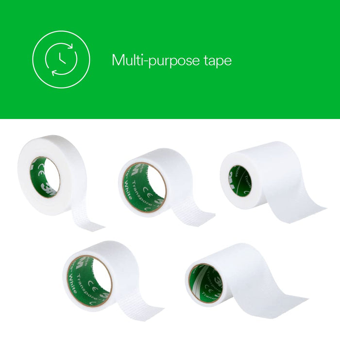 3M™ Transpore™ White Surgical Tape 1534-2, 2 inch x 10 Yard (5cm x 9,1m), 6 Rolls/Carton 10 Cartons/Case