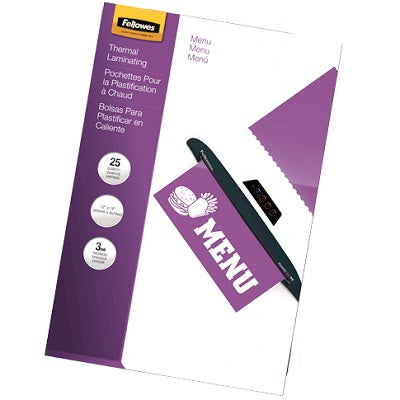 Laminating Pouch-Menu Size, 3Mil 25/Pack