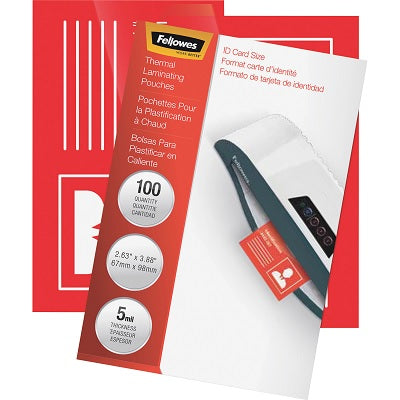 Laminating Pouch-Id Tag Glossy 5Mil 100/Pack