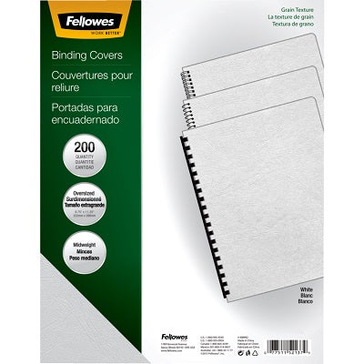 Binding Cover-Linen 8-3/4"X 11-1/4", White 200/Pack
