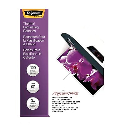 Laminating Pouch-Letter Superquick Glossy 3Mil 100/Pk