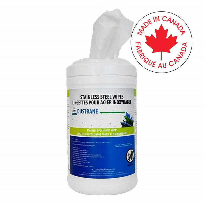 Cleaning Wipes-Dustbane, Stainless Steel 8" X 6" 70 Wipes