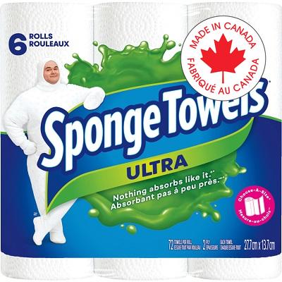 Paper Towel-Spongetowels Ultra, Choose-A-Size 72 Sht 6/Pack