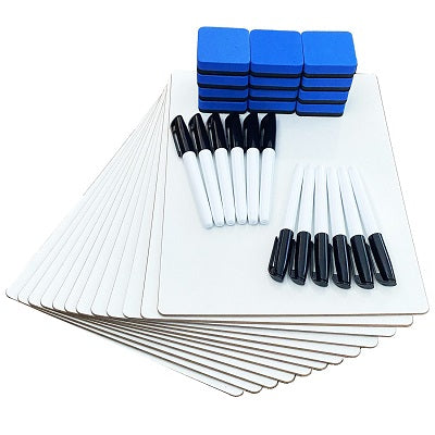 Lap Board-One-Sided 9"X12" With Markers & Erasers 12/Pk