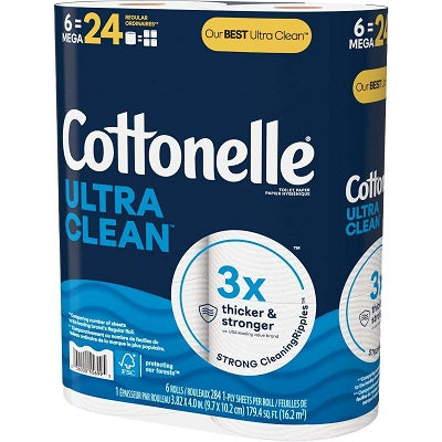 Toilet Paper-Cottonelle Ultra Cleancare 1-Ply 284 Sheet 6/Pk