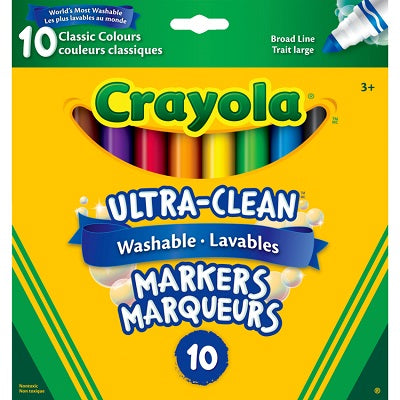 Marker-Crayola Washable, Conical, 10 Classic Colours