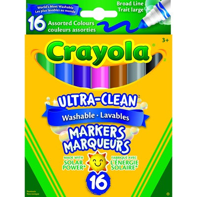 Marker-Crayola Washable, Conical, 16 Colours