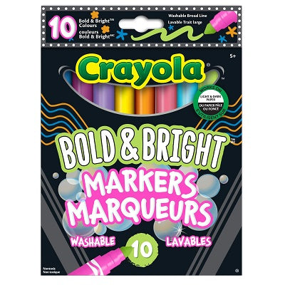 Marker-Crayola Washable, Bold & Bright 10/Pk