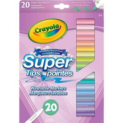 Marker-Crayola Washable, Super Tips Pastel Colours 20/Pk