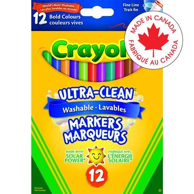 Marker-Crayola Washable, Fine Line, 12 Bold Colours