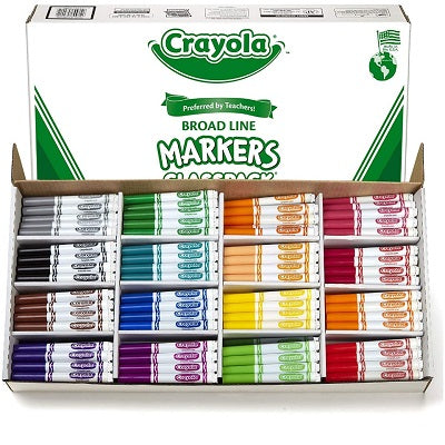Marker-Crayola Classpack Broad Line,Non Washable 16 Colours