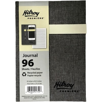 Journal-Hilroy Premiere Bungee, 8-1/2X6" 192-Page, Grey